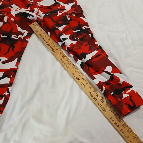 ALMOST FAMOUS Women's L Red/Black/White Camo Cargo Pants Cotton/Spandex Blend - Picture 11 of 12